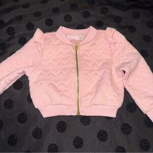 Young Hearts Toddler Girl Puffy Hearts Pink Zip Up  -